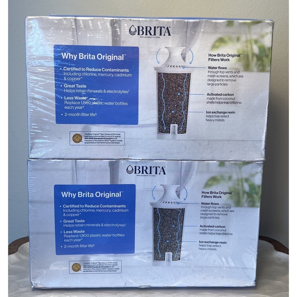Brita Original Water Filter Replacement 8 Pack New Sealed Excludes Stream BO03